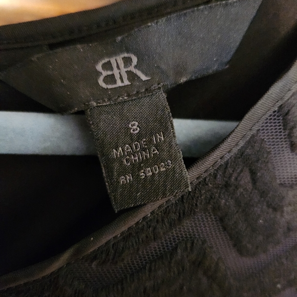 Banana Republic Dress Black Chevron with Sheer Arms Exposed Gold Zipper - Picture 4 of 4